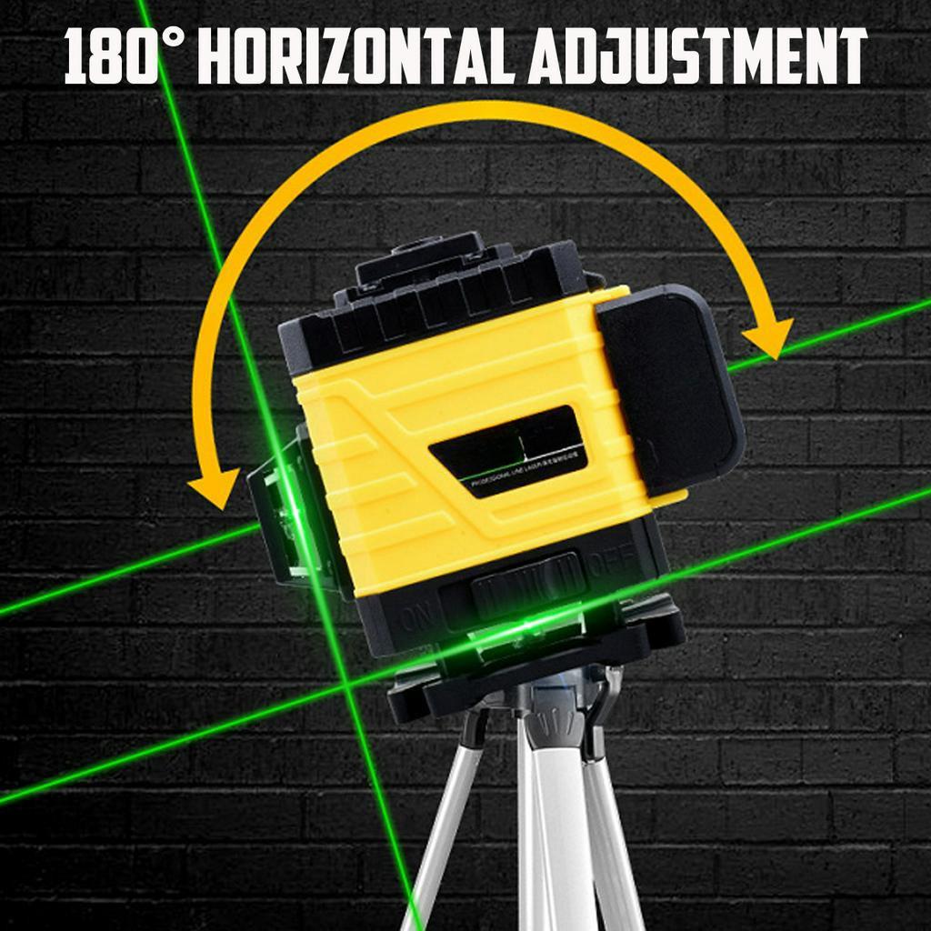 16 Lines Laser Level Green 4D Line Powerful Green light 4D green beam laser level self-leveling Horizontal vertical measure tool full sets New