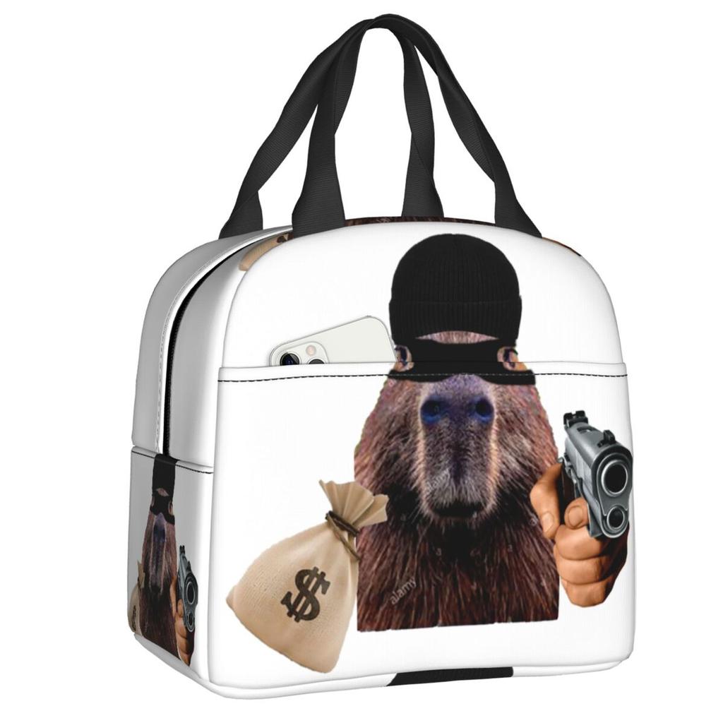 Custom Capybara Insulated Lunch Bag for Women Leakproof Cooler Thermal Lunch Tote Office Picnic Travel