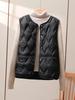 Women's 90 White Duck Down Quilted Vest - Lightweight, Warm Outerwear for Autumn/Winter 2026 Fashion.
