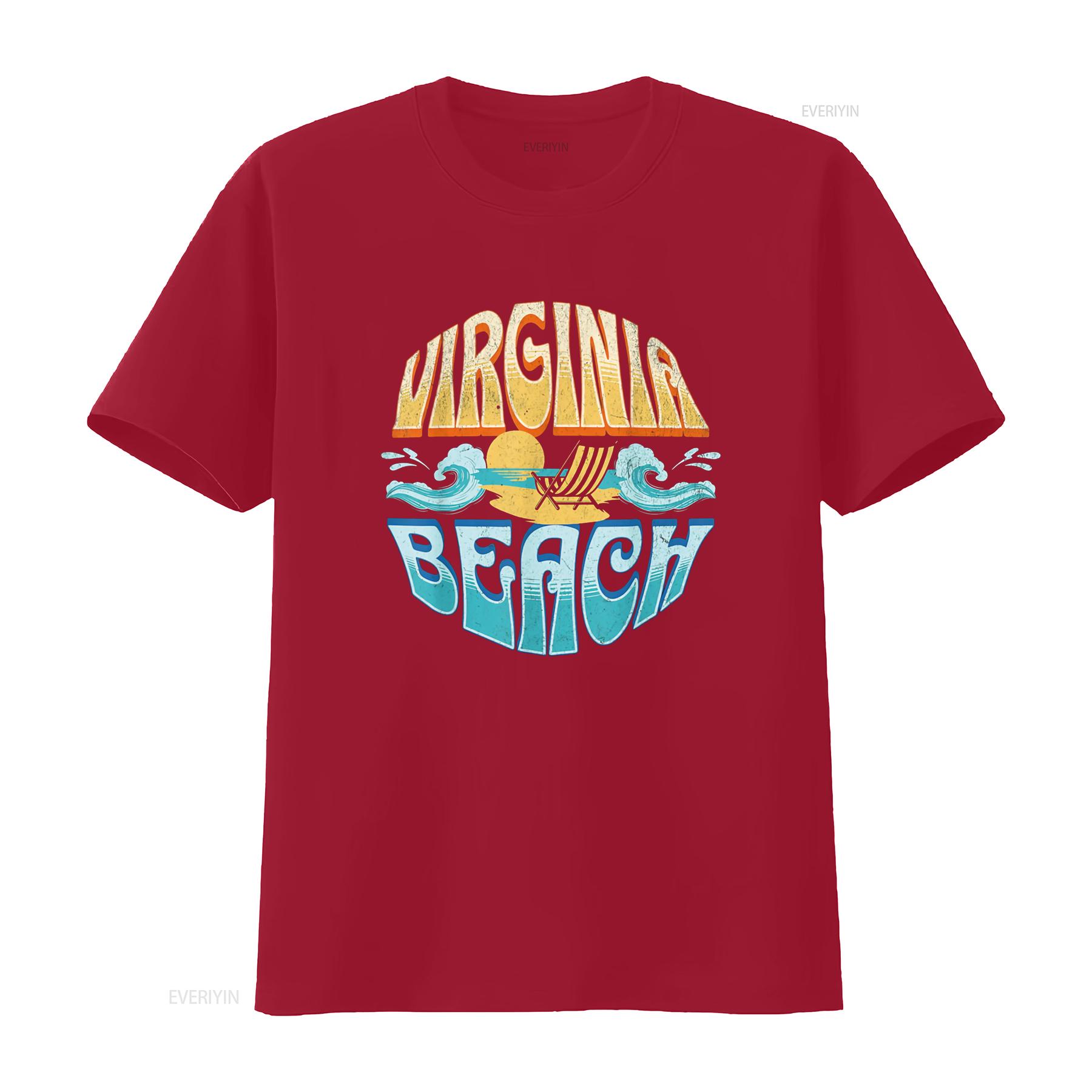 

Virginia Beach T Shirt vintage Washed Slightly Casual streetwear Unisex Comfortable homme Soft fashion Stylish Breathable S