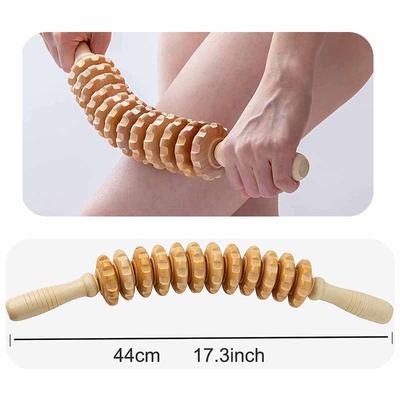 1Pcs Wooden Roller Massage Stick,Solid Wood Massager,Full Body Massage,Abdominal And Back Massage Stick,Solid Wood Handle
