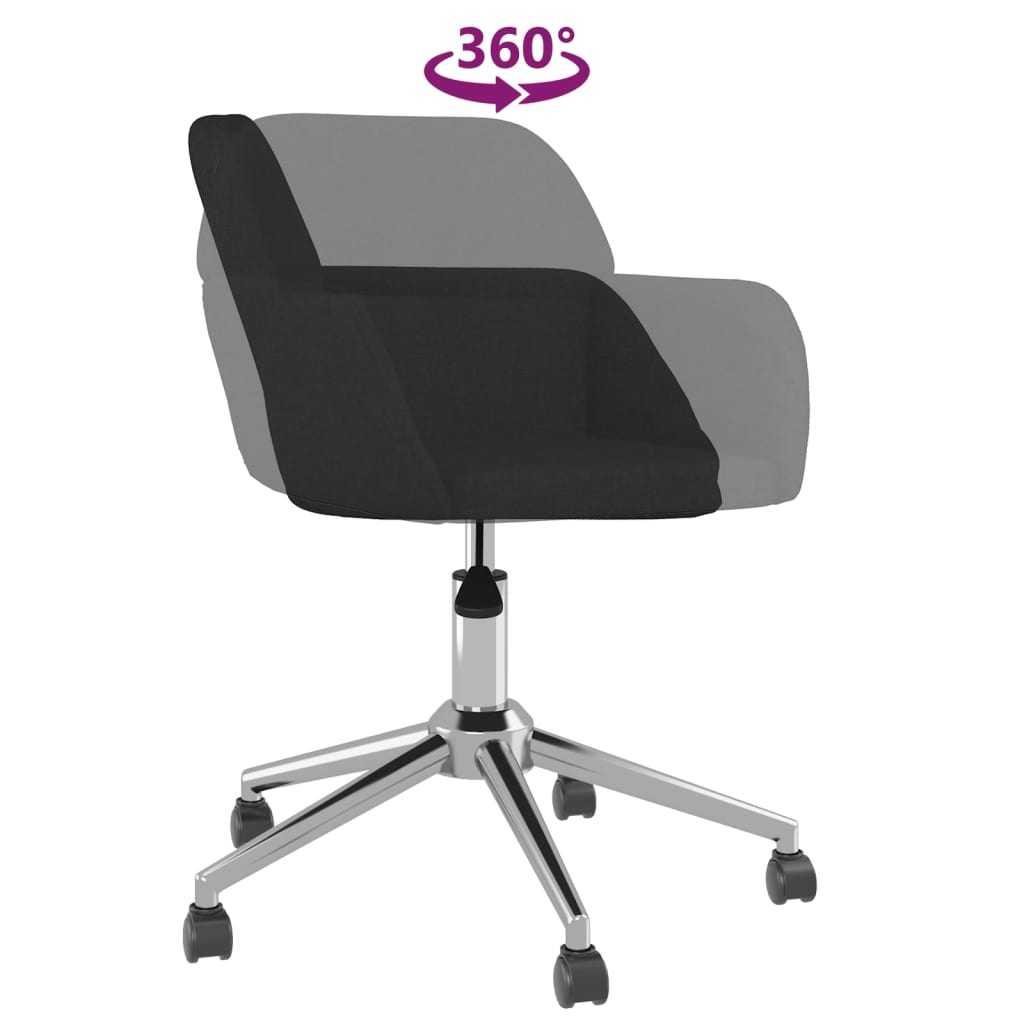 Dining Room Chairs 2 Pcs Swivel Black Fabric