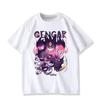 Pocket Super Gengar Summer New Printed TShirt Men Cotton Street Y2K Harajuku Loose Casual  Sleeve Unisex