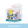 Sanrio Store Building Blocks Hello Kitty Kuromi Pochacco PomPom Bakery Dessert House Ocean Restaurant Shop Model Mini Brick Toys