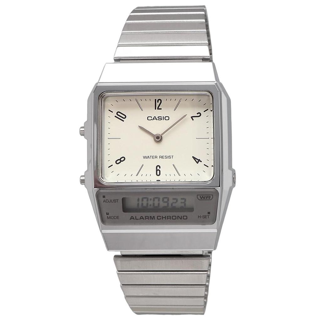 Casio Standard Quartz Watch International Model Analog-Digital AQ-800E-7A2, Unisex, Off-White, [Used]