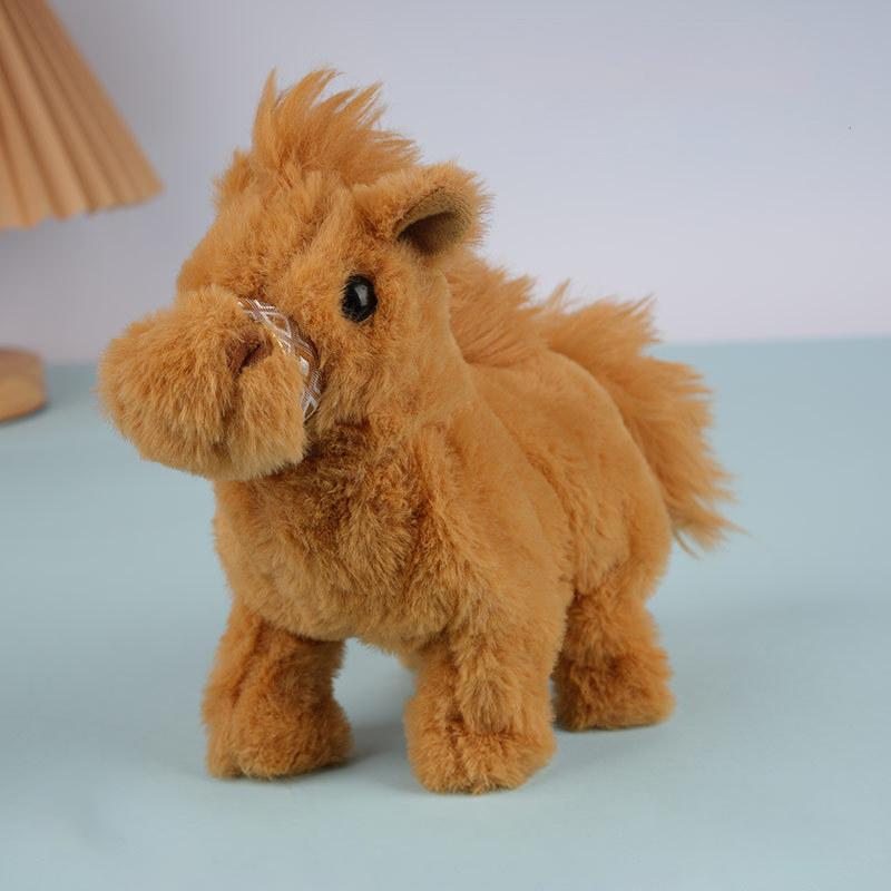 

1 шт. Реалистичный робот Электрические игрушки Ходит и виляет хвостом Лошади с движениями Электрический пони Плюшевая игрушка для детей