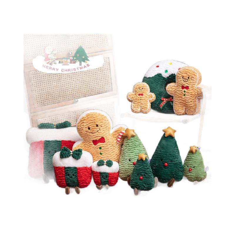 Christmas Stuffed Toy Pillow Ornament Cartoon Santa Claus Christmas Tree Room Decoration Christmas Gift