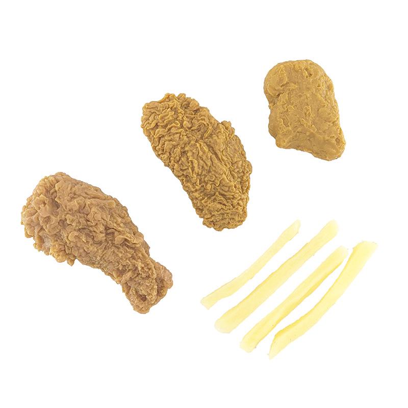 Simulated Fried Chicken Leg & Wing Keychain - Chicken Nugget & Popcorn Food Toy Pendant