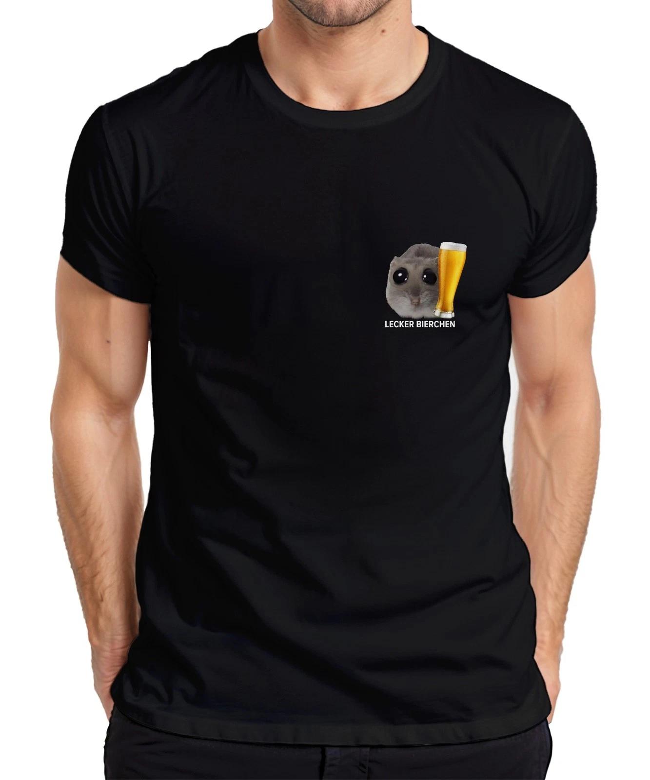 Lecker Bierchen Sad Hamster Meme Bier Weißbier Party Saufen Herren T-Shirt XS