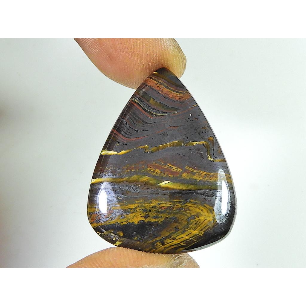 40Cts.Wild Bright Iron Tiger Pear Crytsal Cabochon Loose Gemstone 26X34X7MM SK-2840
