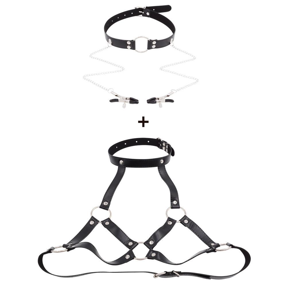 Sexy Lingerie Alternative Female Slave Clothes Ball Gag Nipple Clamp Couple Flirting Toys Adult Sex Product SM Sexy Binding