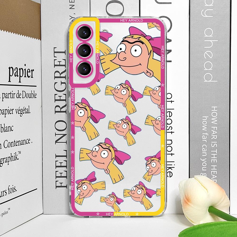Hey A_Arnolds Helga Cartoon Handyhülle für Samsung Galaxy S22 S23 S24 S20 Plus Ultra S21 FE S25 5G Transparent Weiche Hülle Fundas