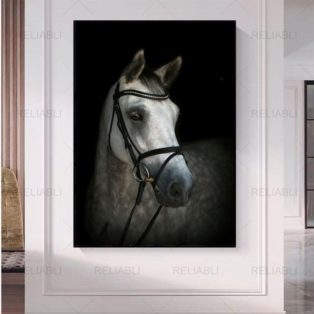 Saudi Classic Animal Wall Art Painting Abstract Horse Canvas Poster and Print Luxury Wall Pictures for Living Room Home Decor No Frame