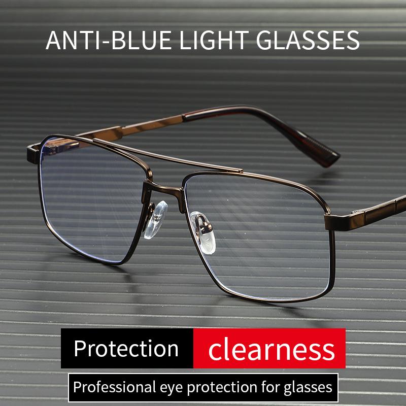 Retro Double-Beam Glasses Frame Artistic Pilot Ultra-Light Business High-End Glasses Myopia Glasses Frame 6009 коричневый