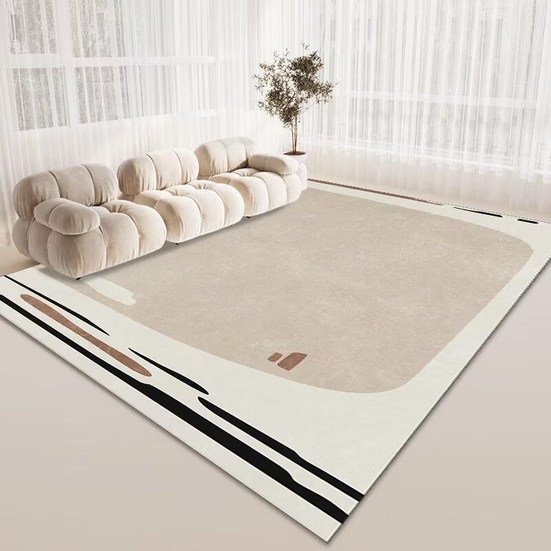 Simple Living Room Sand Carpet, Bedroom Bedside Carpet, Household Commercial Crystal Velvet Thickened Floor Mat