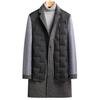 JINLUN Wool Long Business Coat with Down Warm and Men's Coat, Inner, Cold-Resistant Outerwear, Thick, Formal, Casual, Autumn/Winter