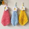 Quick Dry Hand Towel For Kitchen Bathroom Thickened Absorbent Dish Cleaning Cloth Big Sun Flowers Type Lattice Texture
