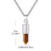 Vnox Tiger Eye Black Agate Bullet Pendant Necklace for Men, Gold Sliver Color Stainless Steel Box Chain Necklaces Jewelry Gifts