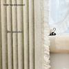 Strukturierter Jacquard-Streifen-Gaze-Vorhang, Lichtdurchlässig und Blickdicht für Wohnzimmer, Schlafzimmer, Balkon 2026.