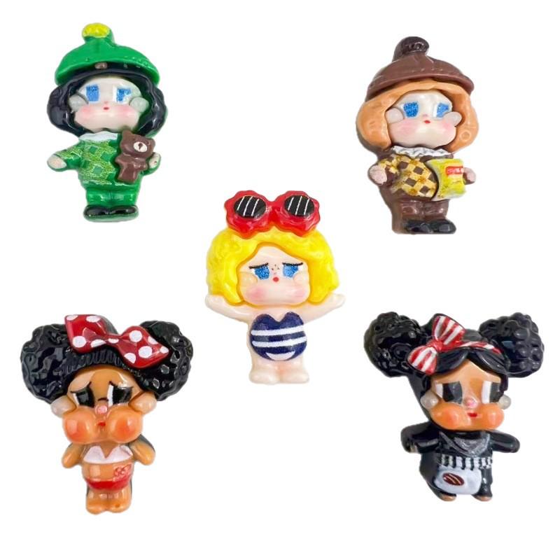 Cartoon Clown Doll Resin Accessories: Cute Handmade Ornaments for Hair Clips, Refrigerator Magnets, and Phone Cases