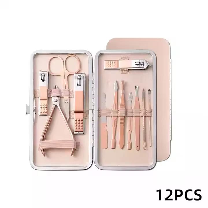 Luxurious Stainless Steel Infant Manicure & Pedicure Set Nail Clippers Cleaner Cutter Nail File Kit