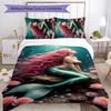 Mermaid 3pcs Bedding Set Duvet Cover Closure Includes 1 Duvet Cover & 2 Pillowcases for All Seasons Bedroom Home Dorm Decor