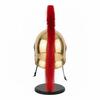 King Leonidas Golden Spartan Helmet, Red Plume Greek Warrior Armor, 300 Movie Cosplay Helm, Medieval Greek Collectible