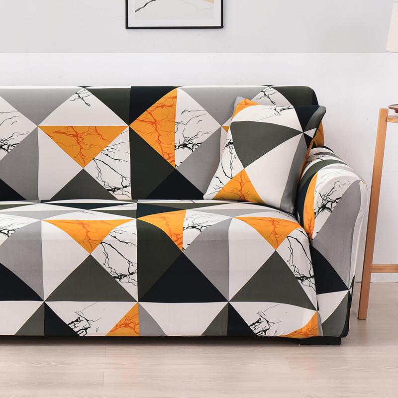 

Чехол для дивана с квадратной решеткой и принтом для гостиной, эластичный эластичный чехол для дивана с домашним животным, защита для секционной мебели L-образной формы Small(90-140cm)1pc