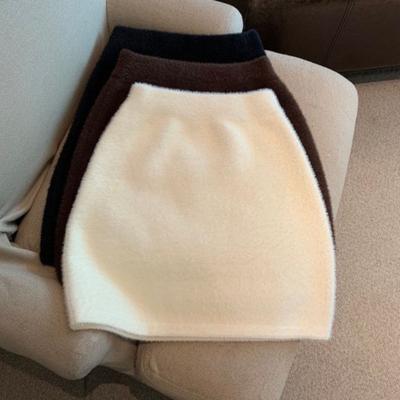 Imitation Mink Fleece Skirt Women High Waist Sexy Short Skirt Winter New Spicy Girls Versatile Korean Version Skirt Female