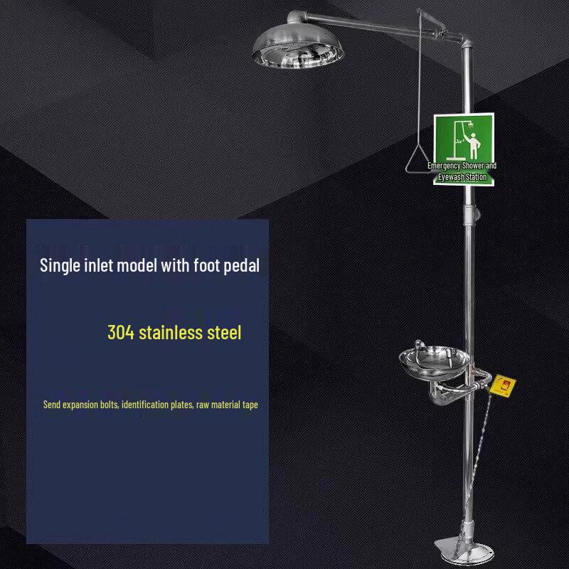 304 Stainless Steel Emergency Shower & Eye Wash Station