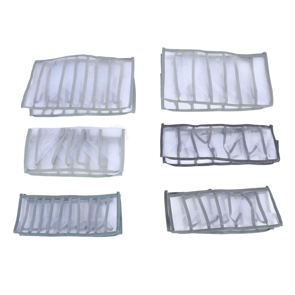 Folded Clothes Organizer Closet Compartmented Storage Box Clothes Separator Bag for Underwear Trousers Grey
