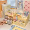 Multifunctional Kawaii Pen Holder Organizer Desktop Stationery Pencil Storage Box Drawer Desk Cute Ins Multi-layer Storage Box