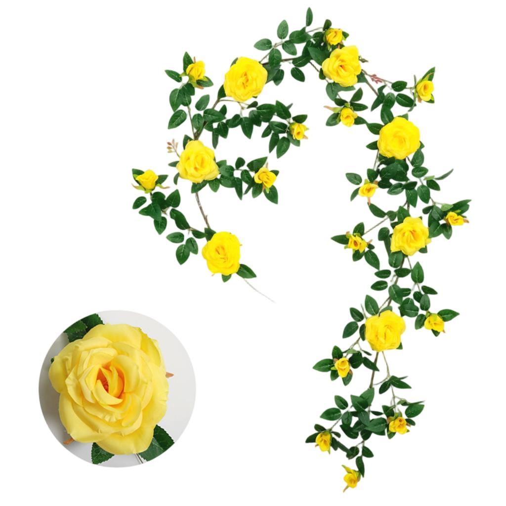 Guirnalda de Flores Artificiales de 1.8m, Guirnalda de Flores Falsas, Flor de Plástico, Cubre Tubos, Decoración de Balcón