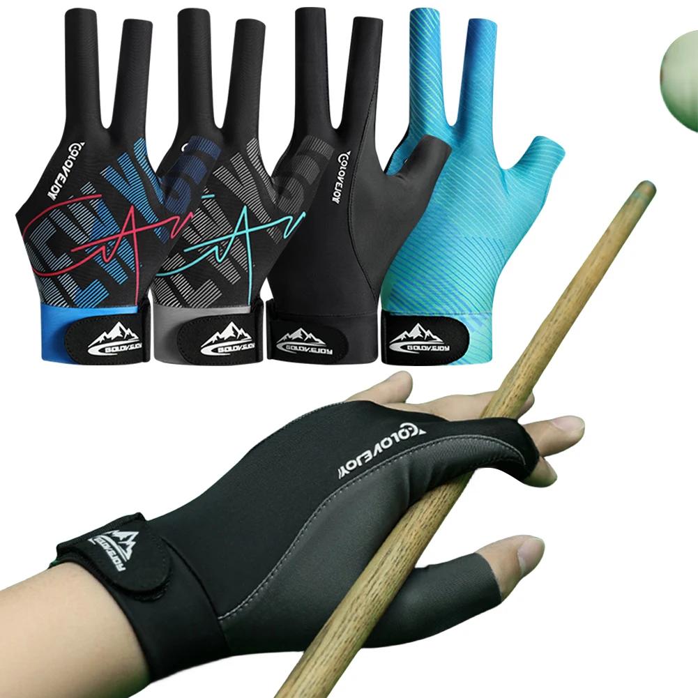 Billiards Glove Left Hand Three Finger Snooker Billiard Glove Non Slip Stickers Elasticity Billiard Training Gloves Accessories