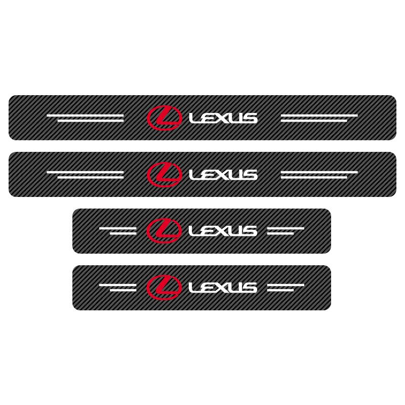 4x Carbon Fiber Car Door Plate Threshold Protector Sticker For Lexus ES300 RX330 RX300 GS300 IS250 IS200 CT200h NX RX