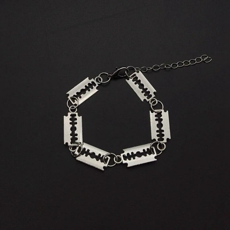 

Лезвие бритвы из нержавеющей стали, ожерелья в готическом стиле, панк, мужские ювелирные изделия, серебристый цвет, металлическое ожерелье с подвеской, аксессуары в стиле хип-хоп