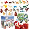 Christmas Cute Toys Advent Calendar Festival Theme Dinosaur Advent Calendar Box with Carpet Cartoon Model Collections Gift Box
