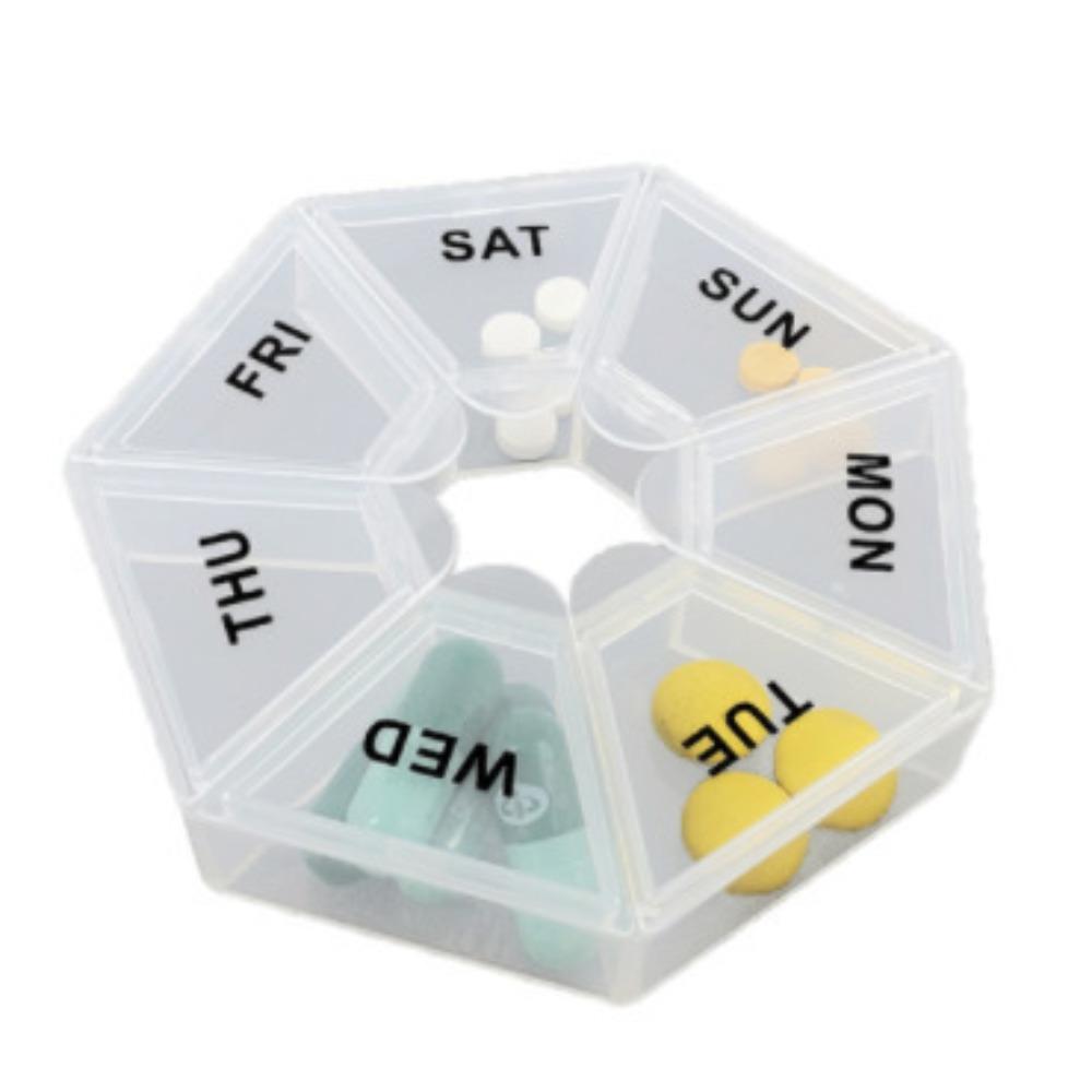 Przenośny 7-dniowy ośmiokątny pojemnik na pigułki z oznaczonymi przegródkami