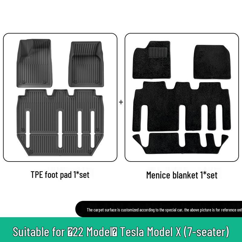 2022 Tesla Model X TPE Car Mats: Full Environmental Protection for Trunk and Backrest