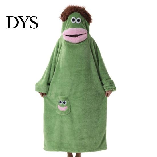 Morbida Calda Tuta da Casa, Coperta Indossabile con Cappuccio Creatura dalla Grande Bocca, Felpa Larga in Pile con Cappuccio Peluche per Donna Uomo, Mantello Cosplay Invernale con Bottoni