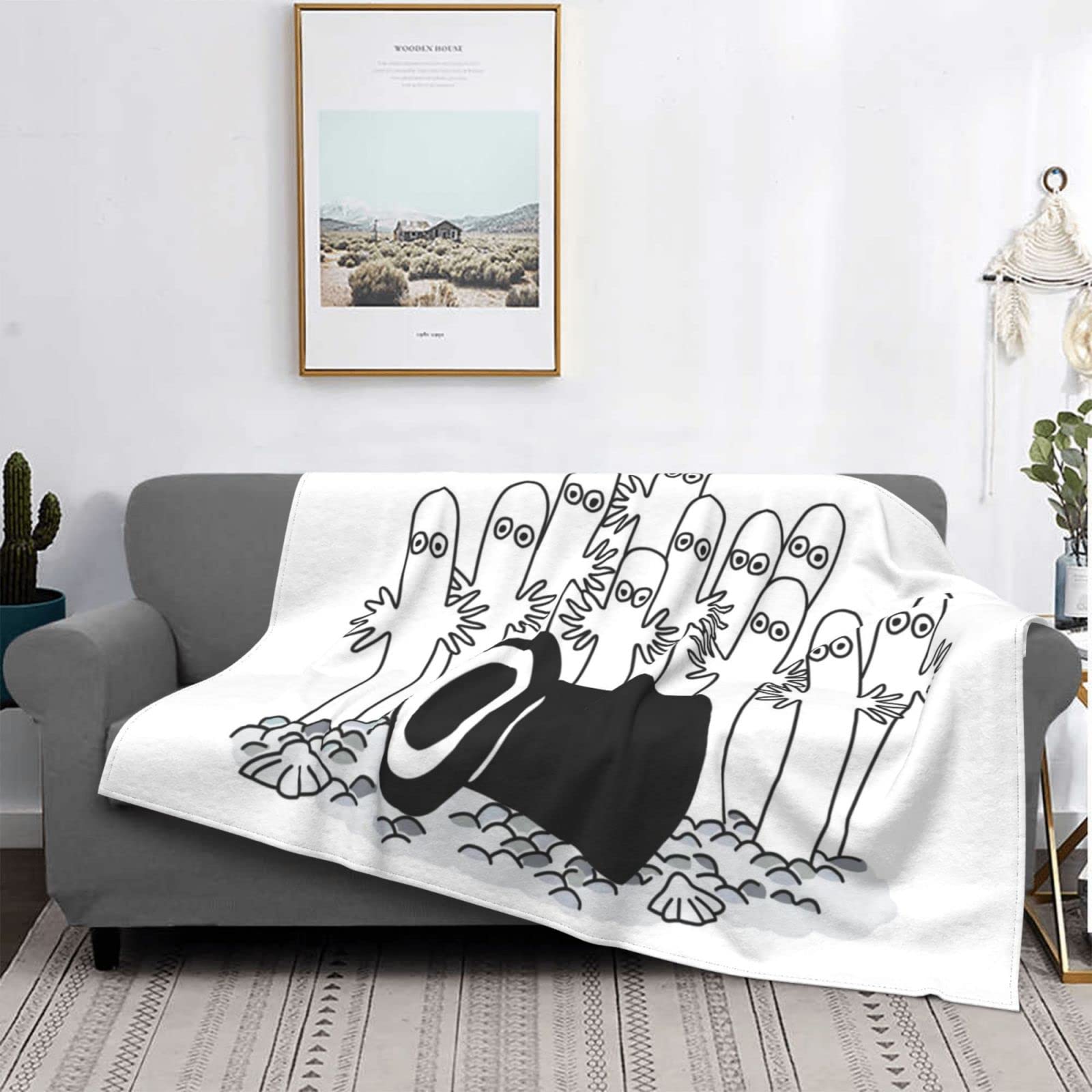 

Moomin Hattifattener Fluffy and Stylish Flannel Cute Throw Blanket for Blanket, Blanket, All-Season Washable, Warmth, 50 x40