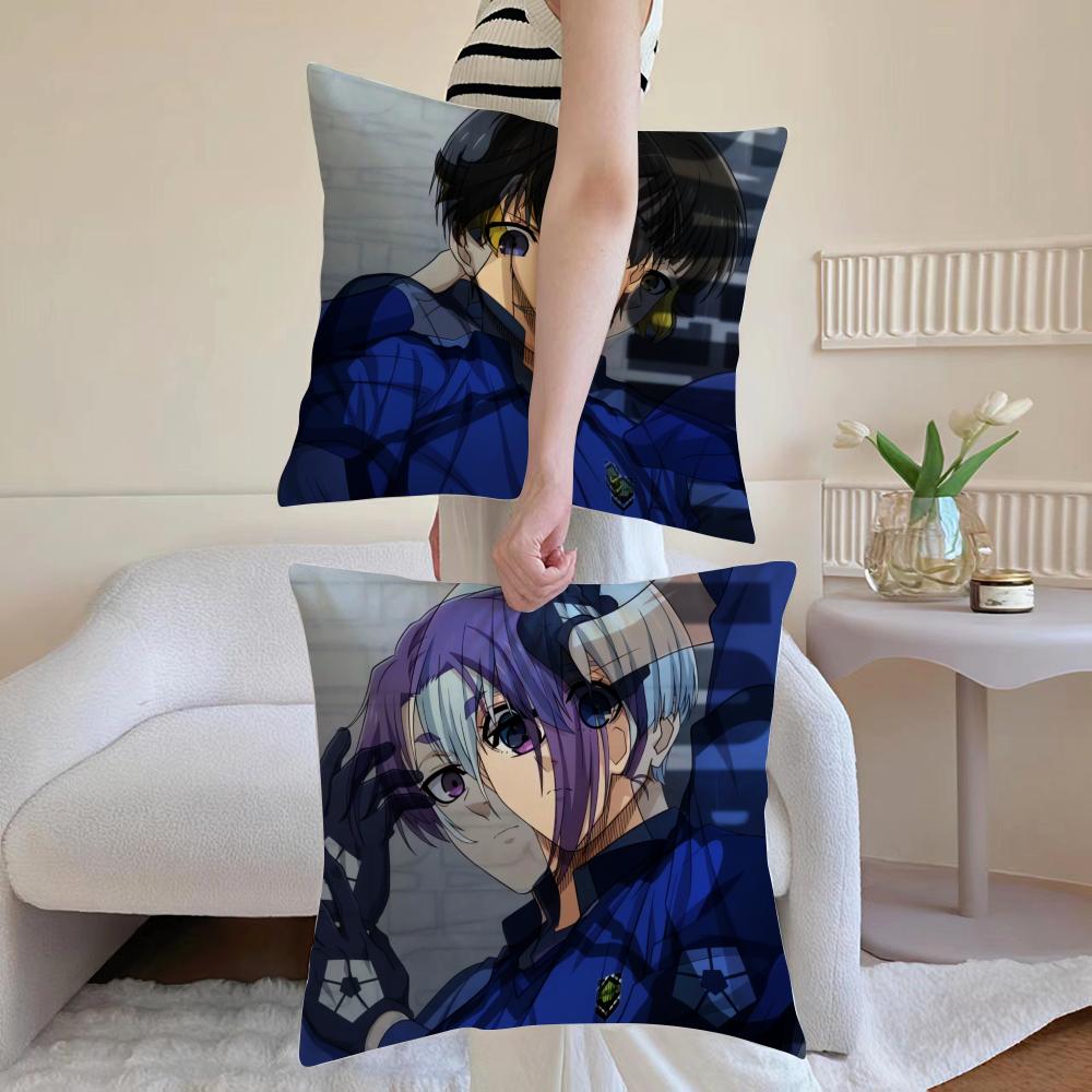 C-Comics Seishiro Nagi Cushion Cover Anti-dustmite Pillowcase Invisible Zipper Silky Short Plush Sofa Cushion Cover