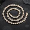 European and American Hip-hop Necklace 1mm Flip Button Zircon Rock Sugar Chain Men's Necklace Jewelry Men and Women