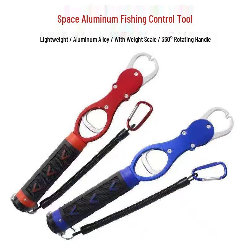 Multi-functional Fish Gripper with Scale, Hook Remover, Fishing Pliers, and Lure Pliers in Space Aluminum