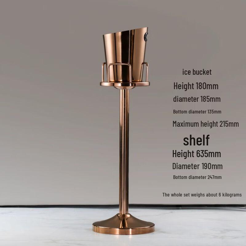Slanted Plastic Ice Bucket with Stand