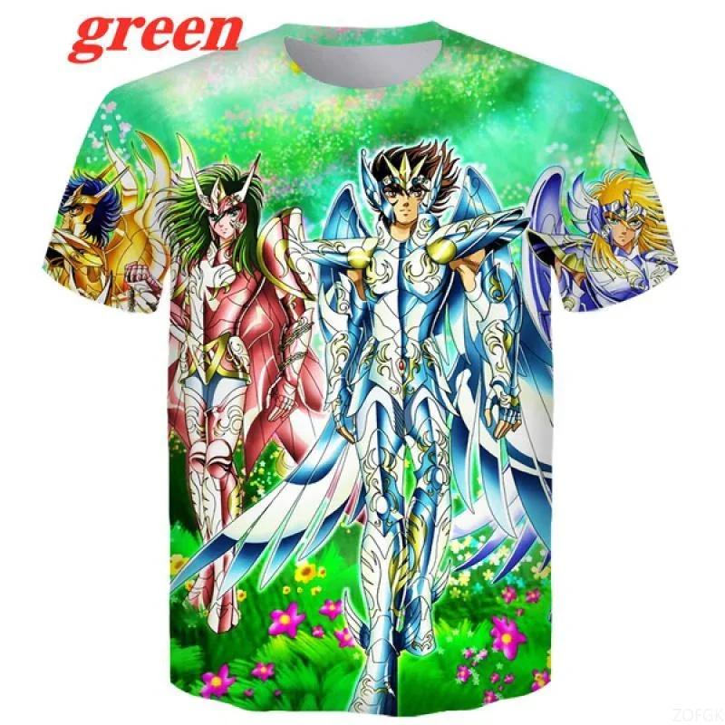 Summer Men's and Womens's Casual Harajuku Short Sleeve New Fashion Anime Saint Seiya 3D Print T-shirt Tops Christmas