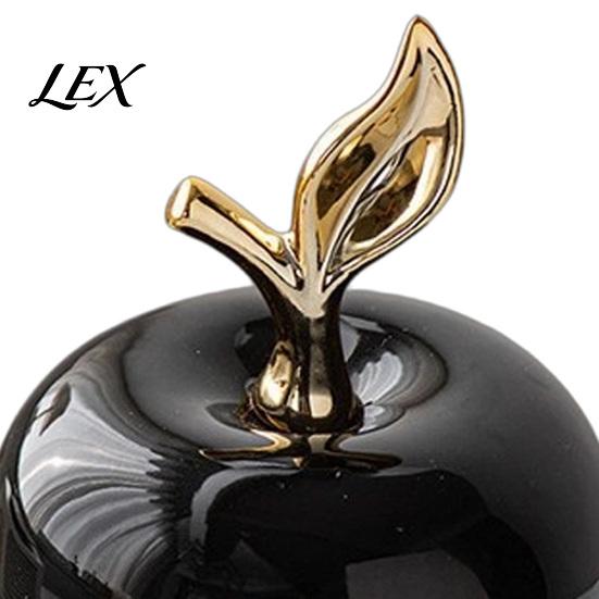 Auspicious Meaning Peace Decor Resin Apples Figurine with Leaf, Minimalist Fruit Ornament, Housewarming Gifts for New Home Arts Crafts Desk