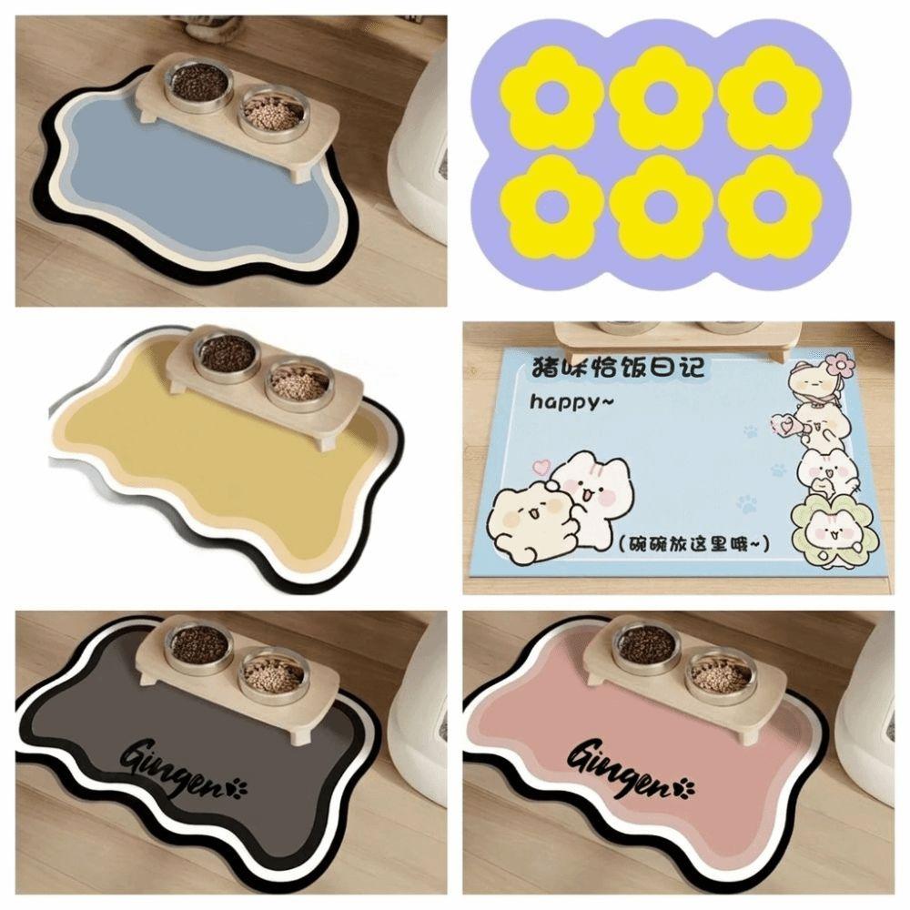 Spill-Proof Pet Mat Water Absorption Pet Feeding Mat Cat Bowl Mat  Pet Feeding Station