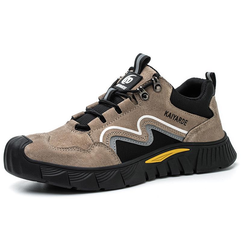 Pracovní obuv Kožená Prodyšná Proti nárazu Proti propíchnutí Módní Pracovní obuv Obuv na staveniště