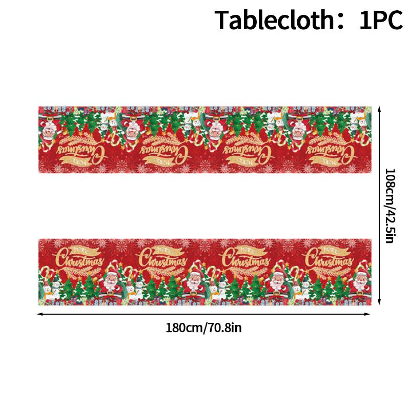 2025 Christmas Party Disposable Tableware Santa Claus Pattern Paper Plates Cups Christmas Tree Napkin Merry Christmas Supplies